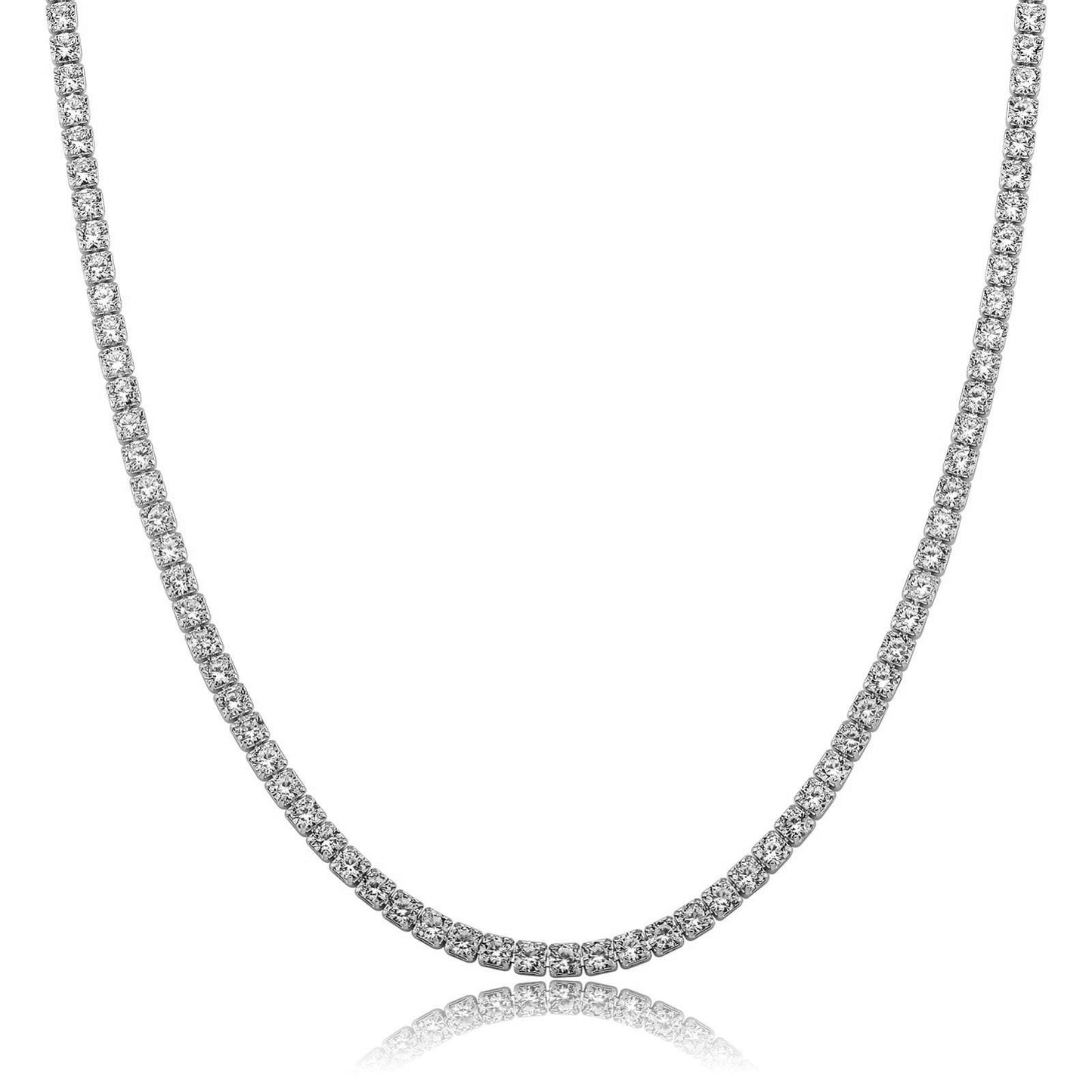 Tekle 18K Gold/Rhodium Plated Cubic Zirconia Tennis Necklace