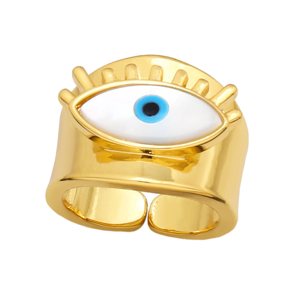 Aya 18K Gold Plated Resin Evil Eye Statement Ring