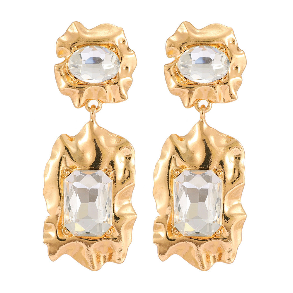 Carla Crinkle Stone Statement Post Earrings