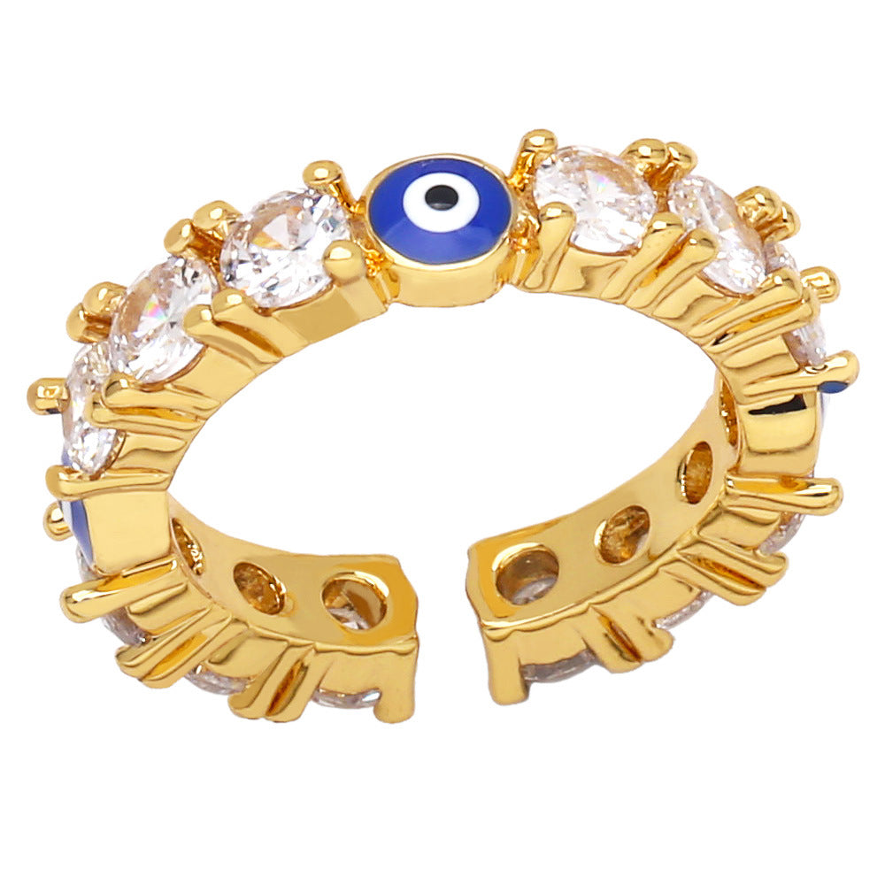 Rania 18K Gold Plated Cubic Zirconia & Enamel Ring