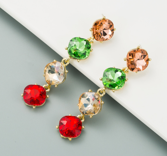 Savannah Sparkle Multi Colored Drop Post Earrings