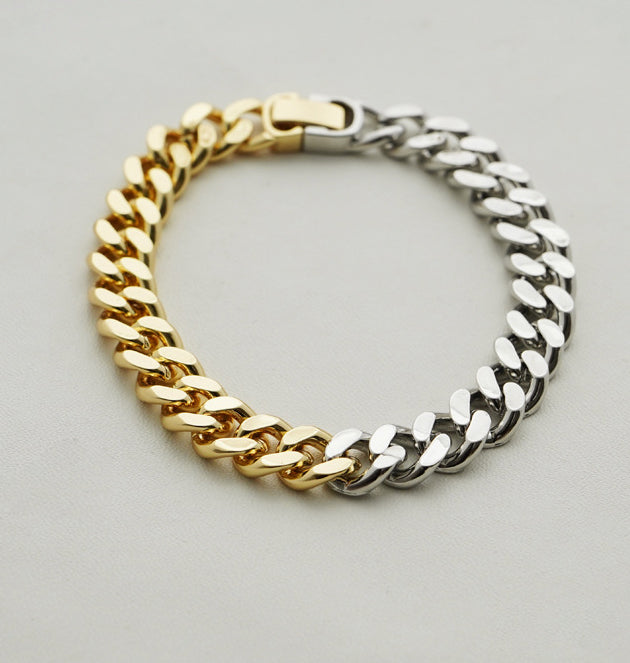 Aubrey 14K Two Tone Gold & Rhodium Plated Chain Bracelet