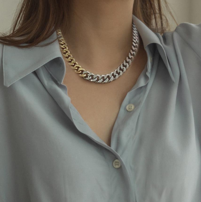 Charlie 14K Two Tone Gold & Rhodium Plated Chain Necklace