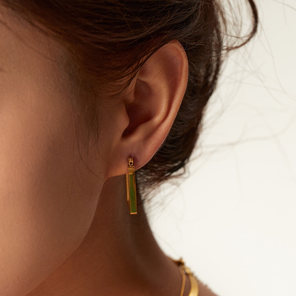 Georgia 18K Gold Plated Rectangle Hoop Earrings