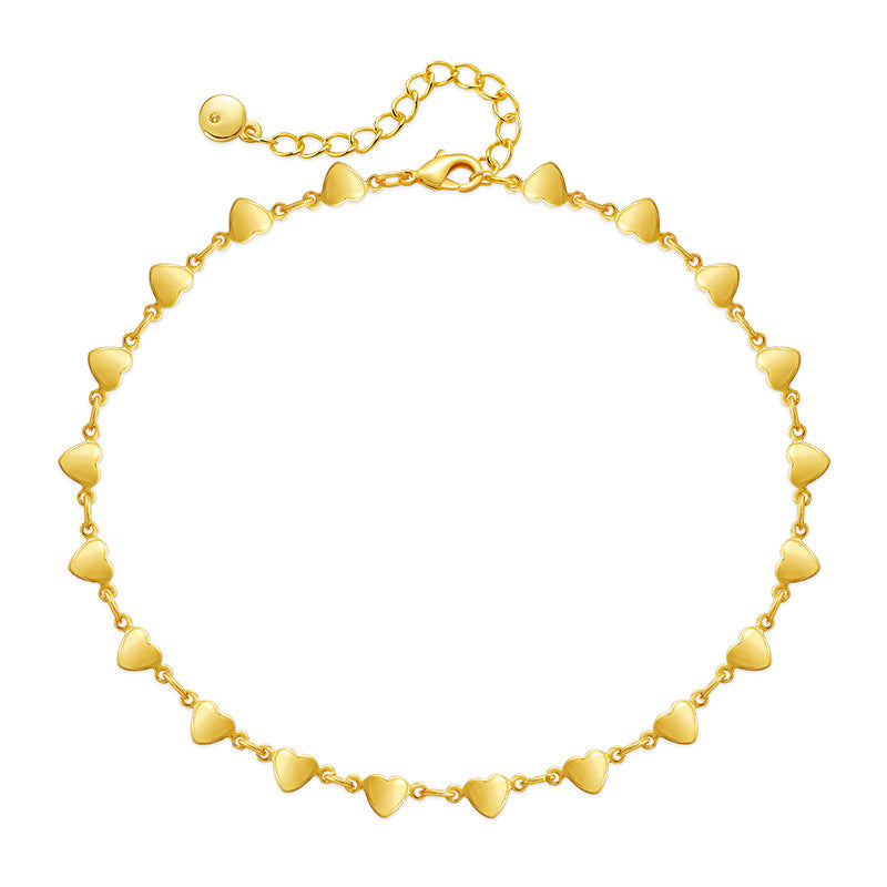 Heidi 18K Gold Plated Heart Anklet