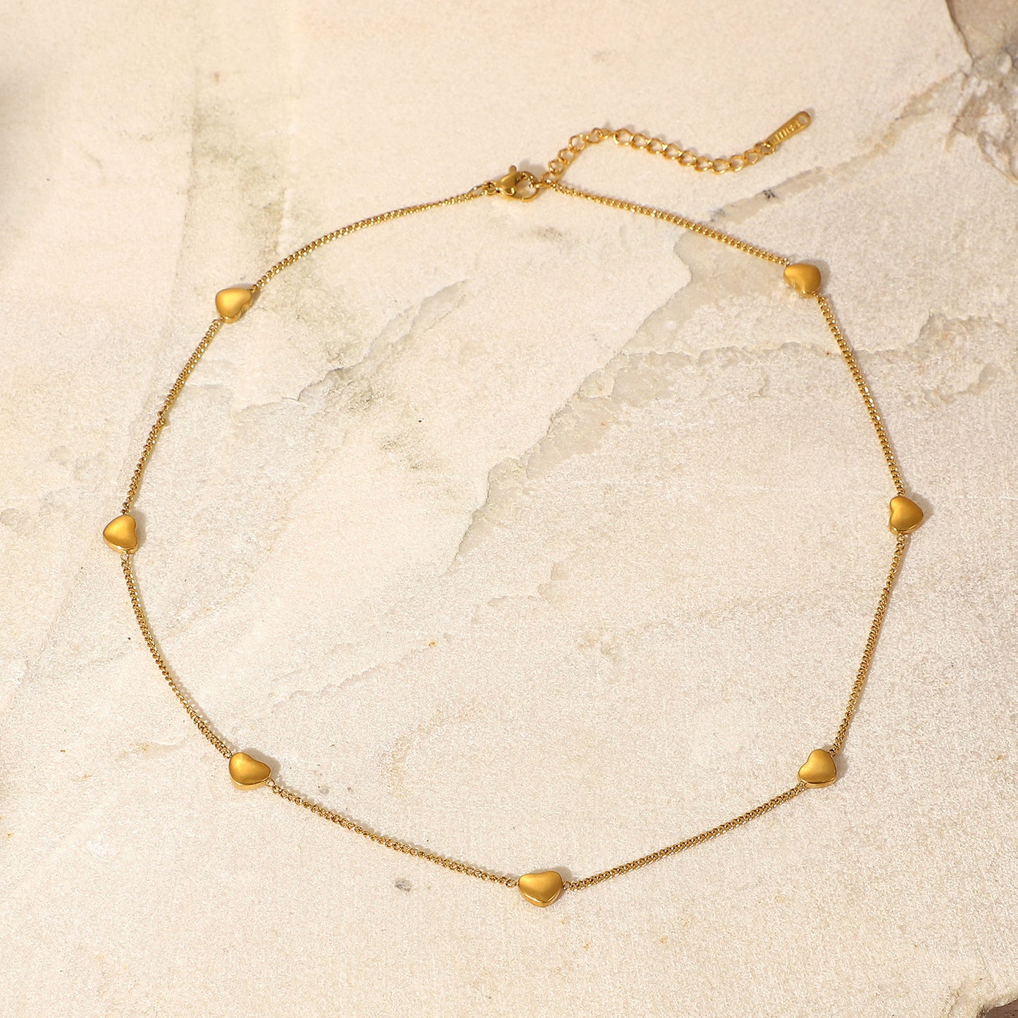 Sahiba 18K Gold Plated Multi Heart Illusion Necklace