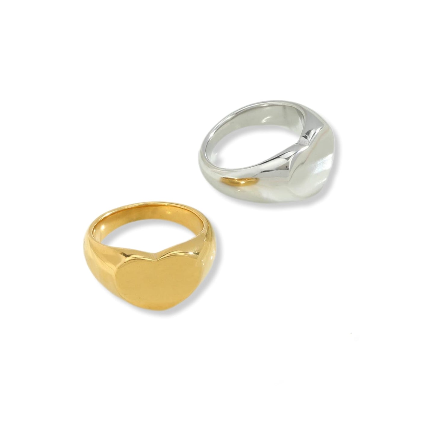 Heather 18K Gold Plated Heart Signet Ring