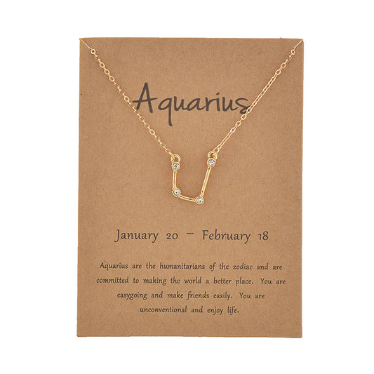Aquarius 18K Gold Plated Dainty Zodiac Constellation Necklace