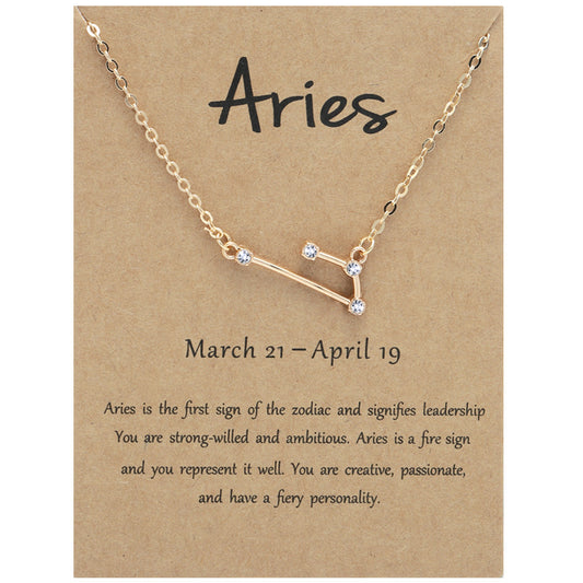 Aries 18K Gold Plated Dainty Zodiac Constellation Necklace