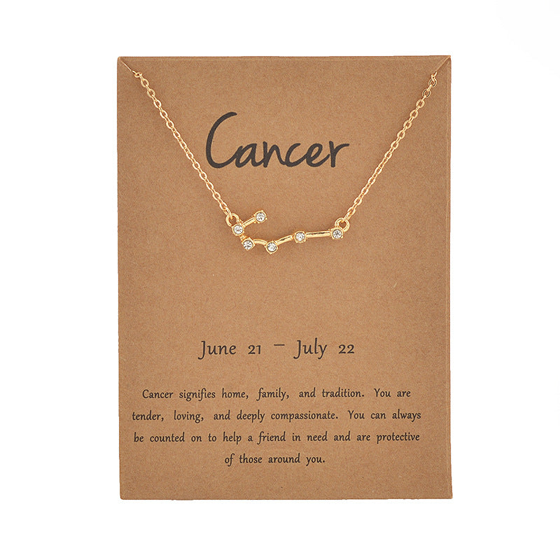 Libra 18K Gold Plated Dainty Zodiac Constellation Necklace