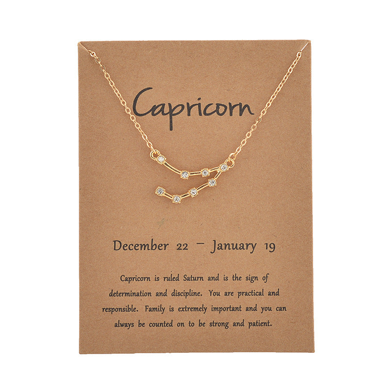 Taurus 18K Gold Plated Dainty Zodiac Constellation Necklace