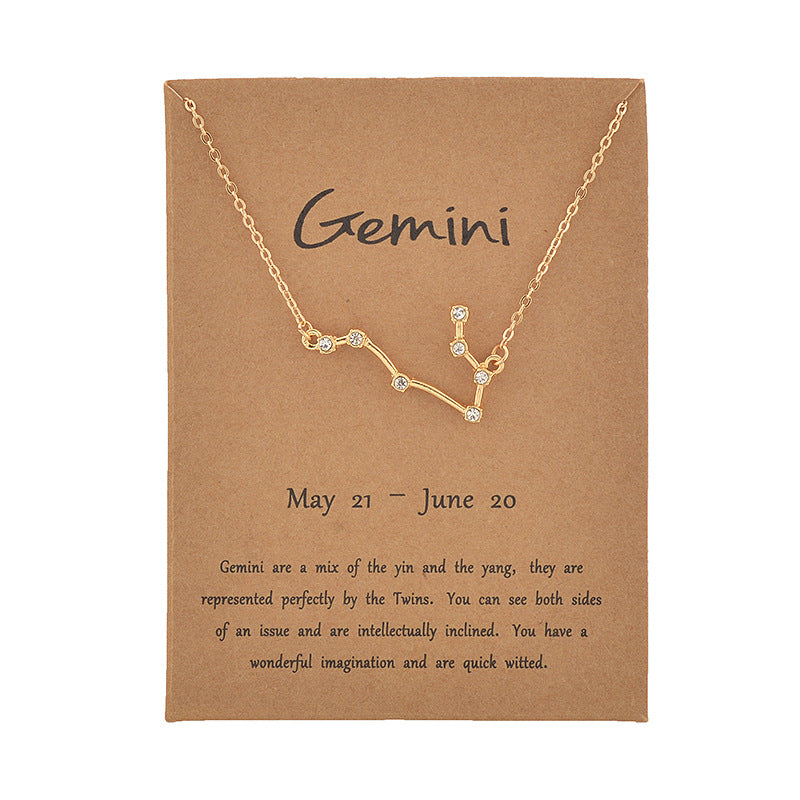 Virgo 18K Gold Plated Dainty Zodiac Constellation Necklace