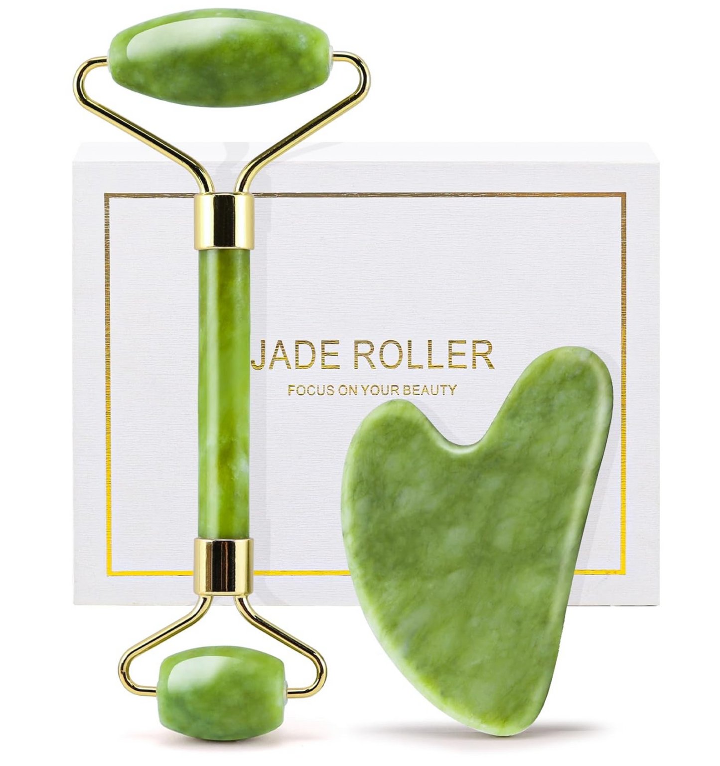 Jade Roller & Gua Sha Facial Tool Set