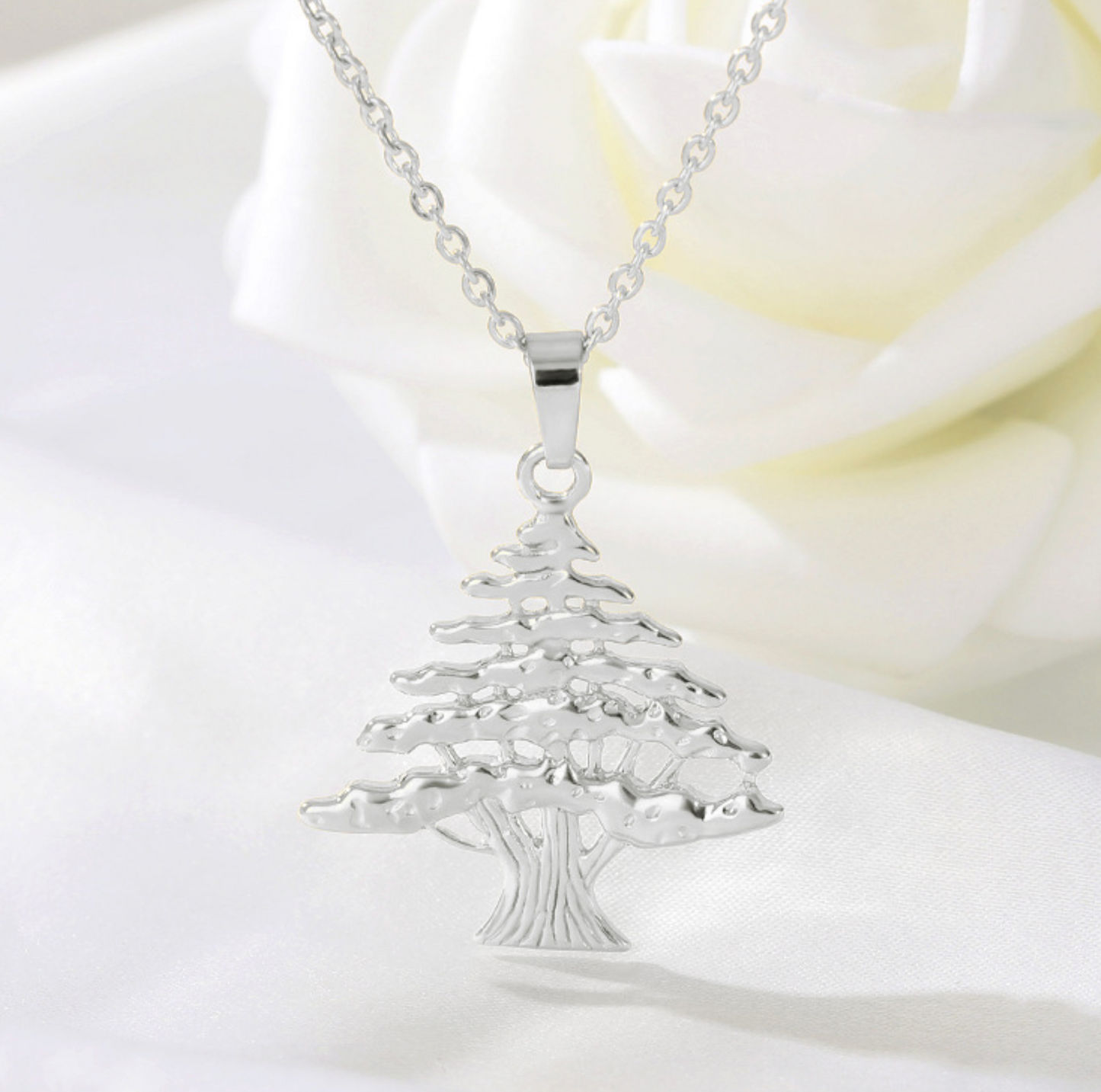 Lebanese Cedar Tree 18K Gold Plated Pendant Necklace