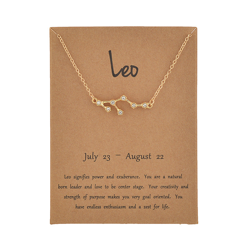 Libra 18K Gold Plated Dainty Zodiac Constellation Necklace
