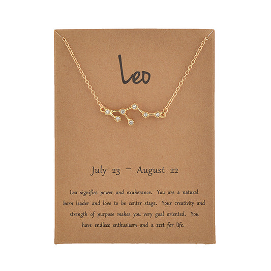 Leo 18K Gold Plated Dainty Zodiac Constellation Necklace
