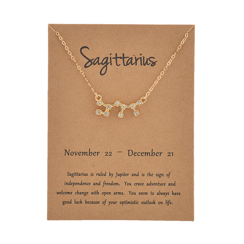 Sagittarius 18K Gold Plated Dainty Zodiac Constellation Necklace