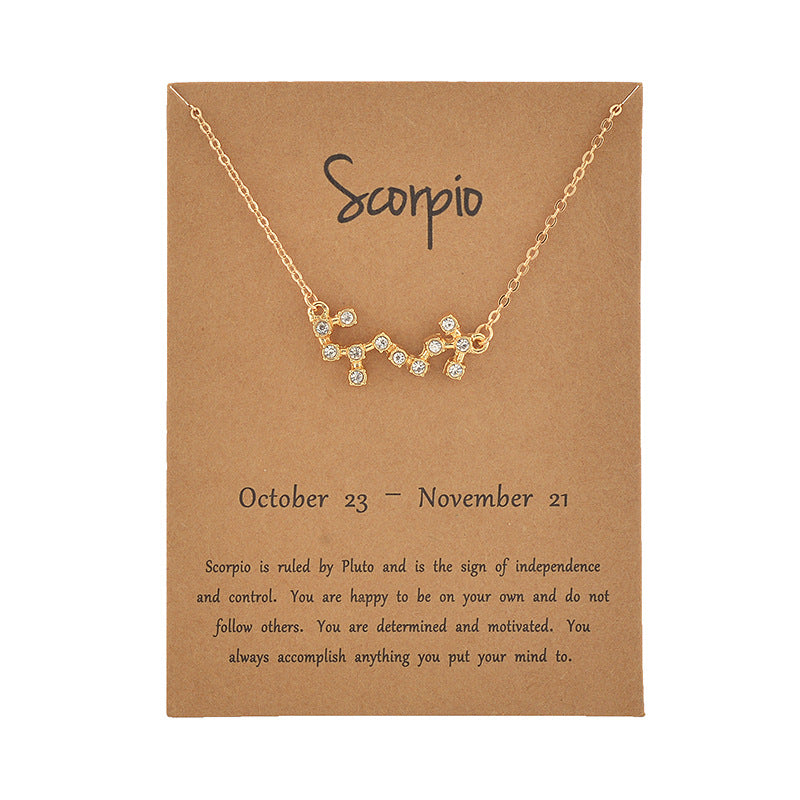 Sagittarius 18K Gold Plated Dainty Zodiac Constellation Necklace