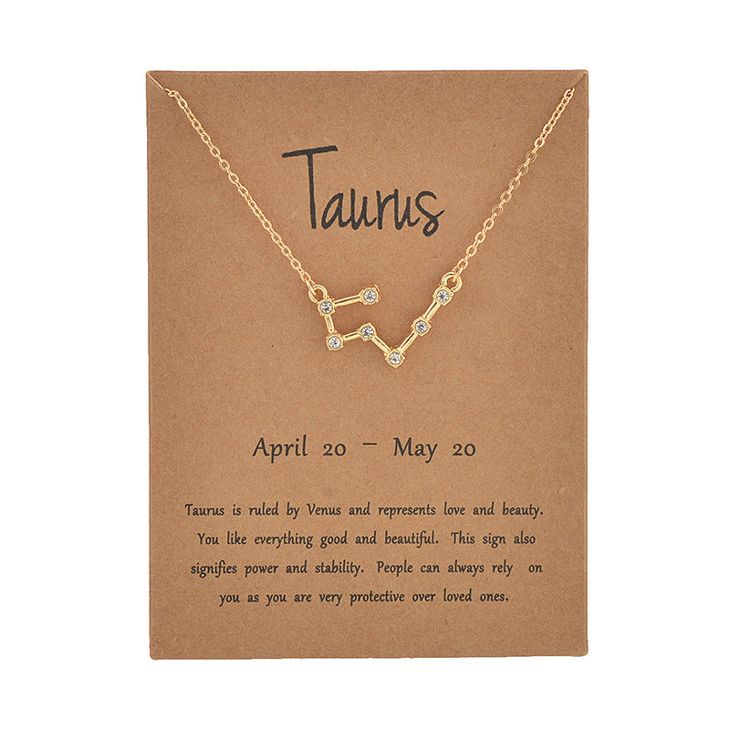 Taurus 18K Gold Plated Dainty Zodiac Constellation Necklace