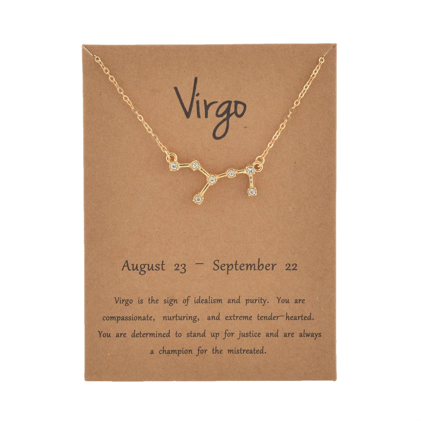 Virgo 18K Gold Plated Dainty Zodiac Constellation Necklace