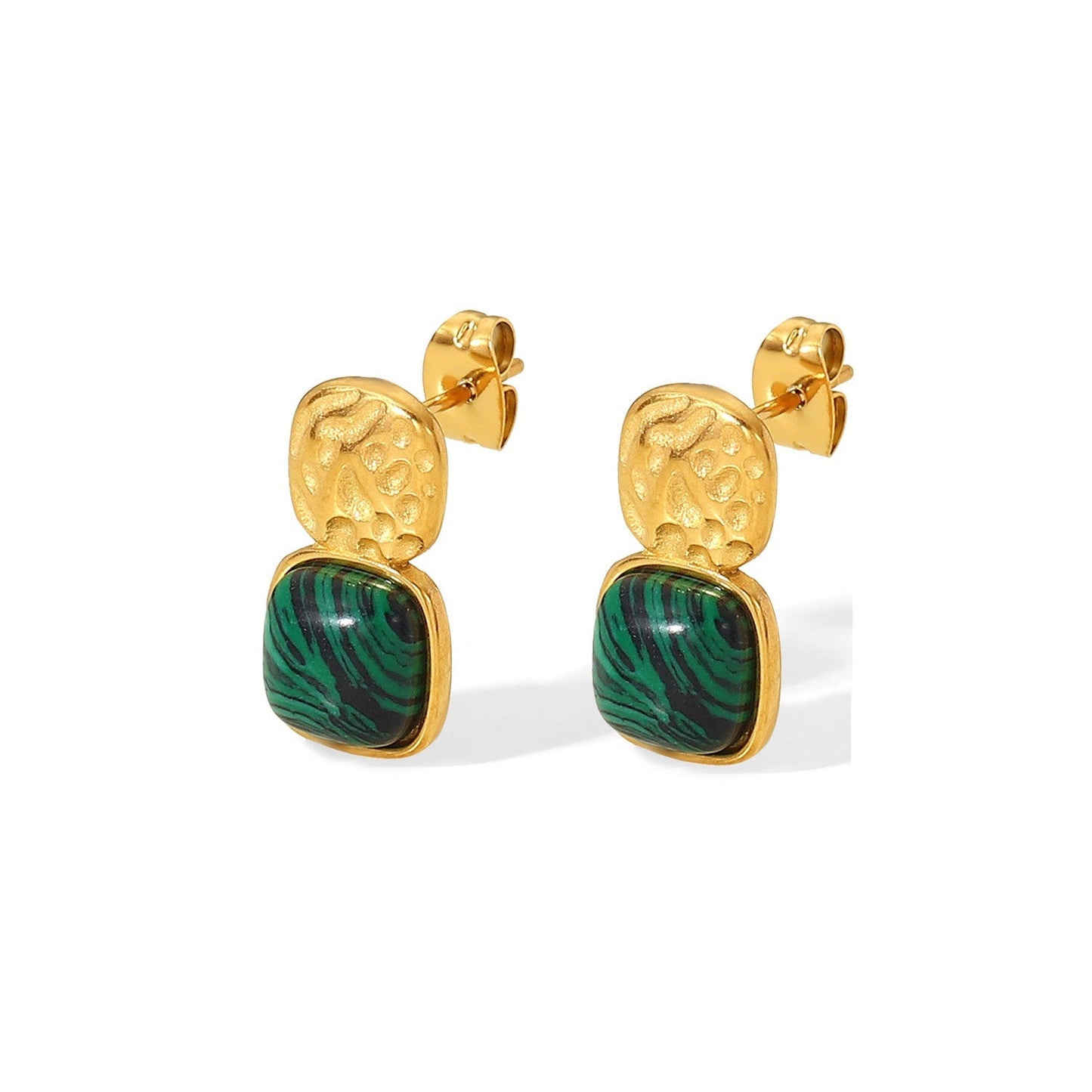 Penelope 18K Gold Plated Malachite Earrings