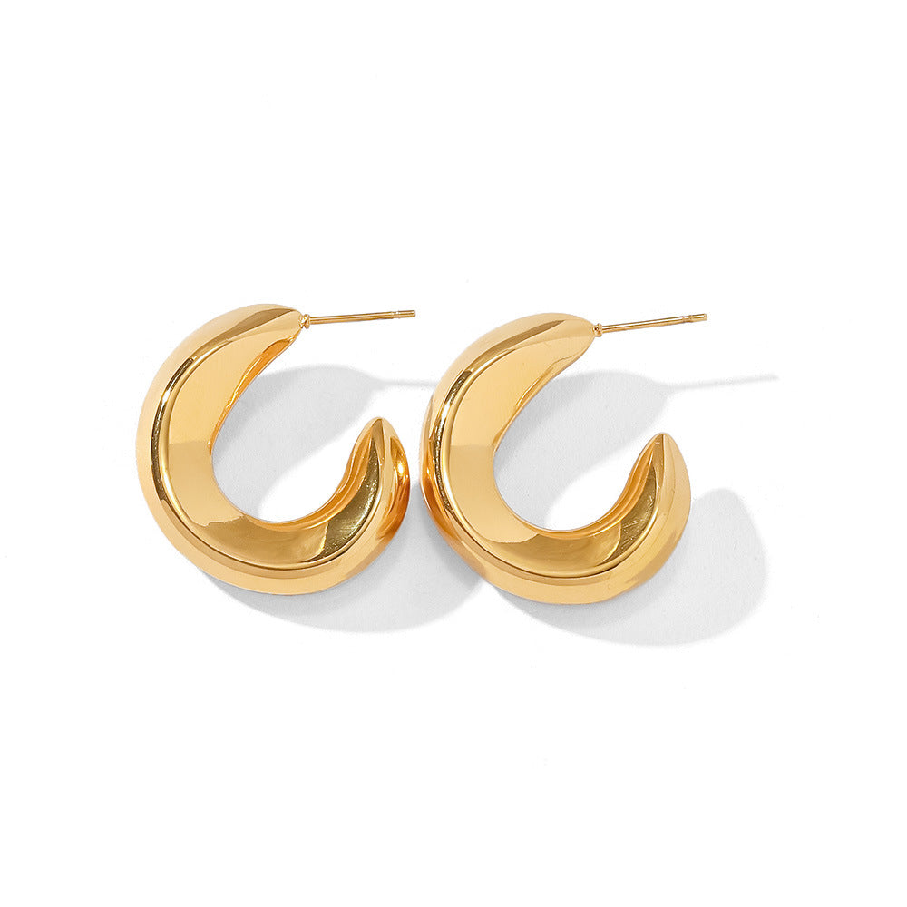 Sara 18K Gold Plated Scoop Hoop Earrings